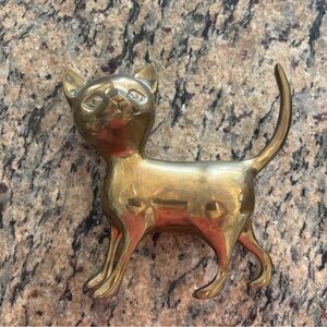 Vintage Brass Cat Figurine